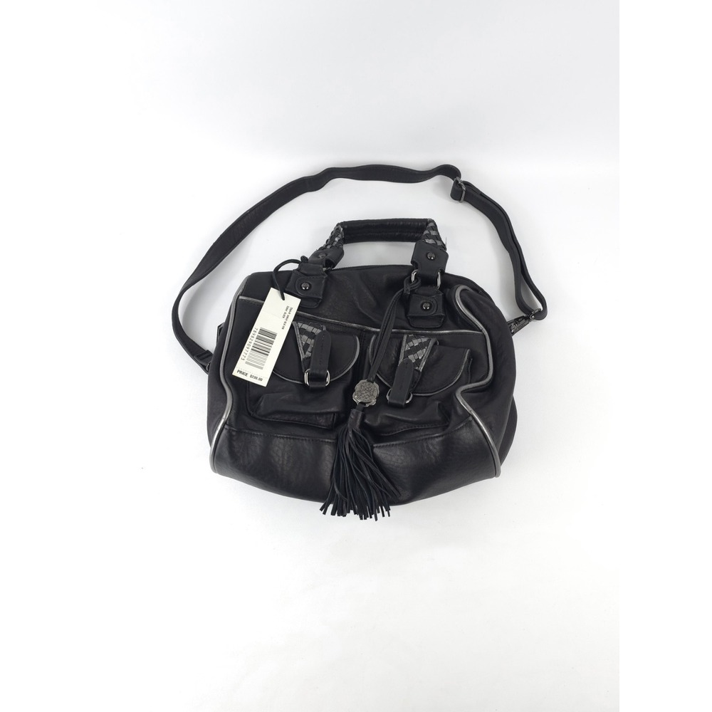 Vince Camuto NWT $230 MSRP Leather Satchel Shoulder Bag Black Pockets